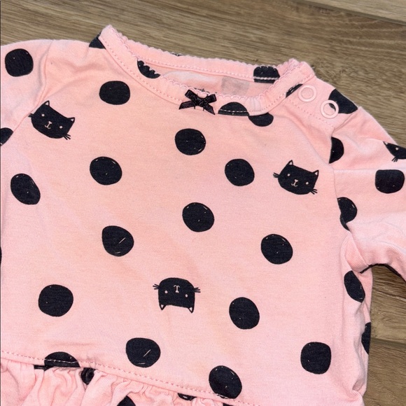 Carter's Pink and Black Polka Dot Bodysuit size 3 months - Picture 2 of 4